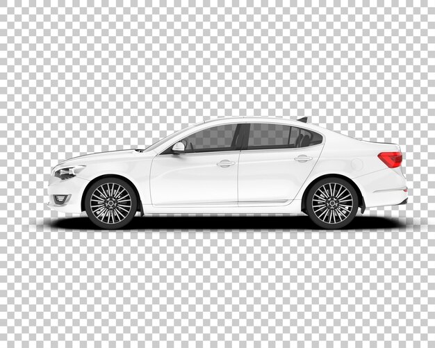 Auto de la ciudad blanco sobre un fondo transparente Ilustración de renderización 3D