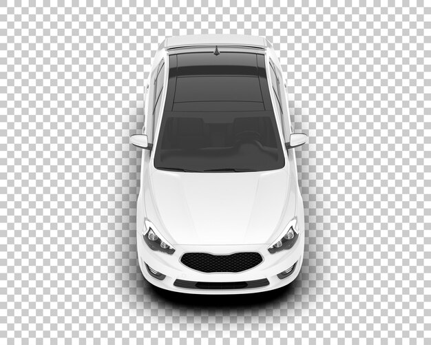 Auto de la ciudad blanco sobre un fondo transparente Ilustración de renderización 3D