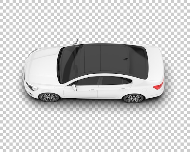 Auto de la ciudad blanco sobre un fondo transparente Ilustración de renderización 3D