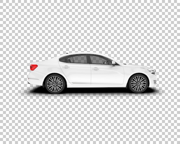 Auto de la ciudad blanco sobre un fondo transparente Ilustración de renderización 3D