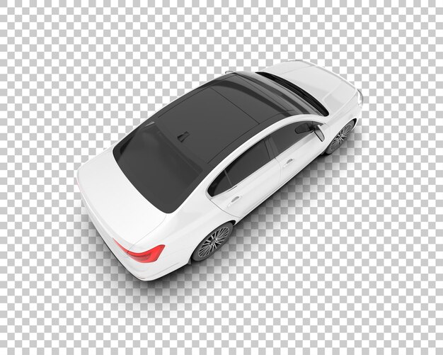 Auto de la ciudad blanco sobre un fondo transparente Ilustración de renderización 3D