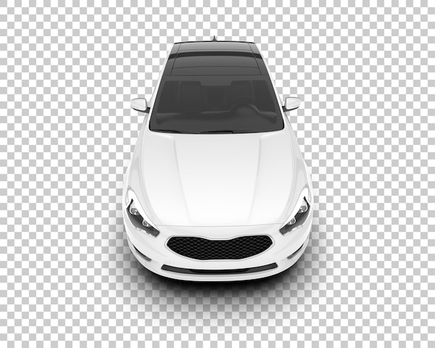 Auto de la ciudad blanco sobre un fondo transparente Ilustración de renderización 3D