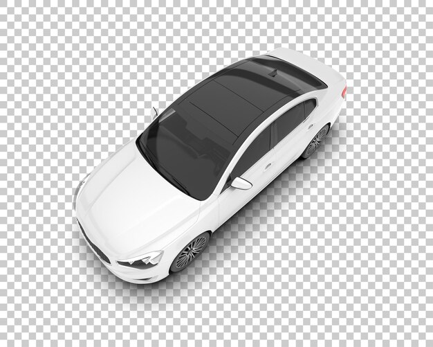Auto de la ciudad blanco sobre un fondo transparente Ilustración de renderización 3D