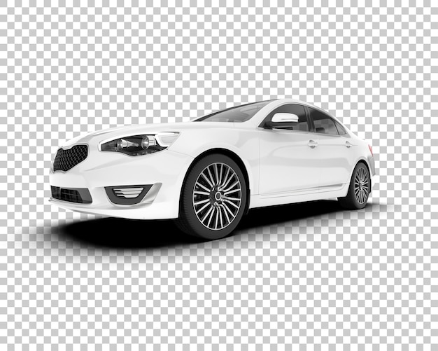 Auto de la ciudad blanco sobre un fondo transparente Ilustración de renderización 3D