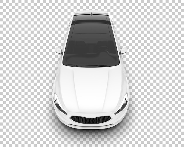 Auto de la ciudad blanco sobre un fondo transparente Ilustración de renderización 3D