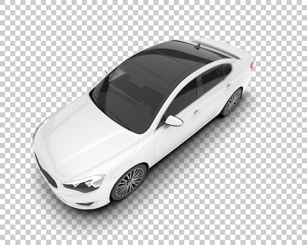 Auto de la ciudad blanco sobre un fondo transparente Ilustración de renderización 3D