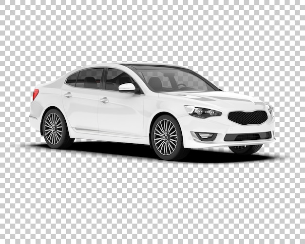 Auto de la ciudad blanco sobre un fondo transparente Ilustración de renderización 3D