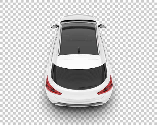 Auto de la ciudad blanco sobre un fondo transparente Ilustración de renderización 3D