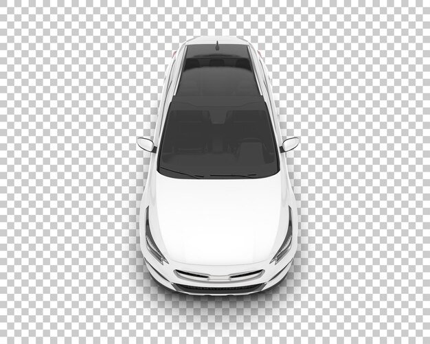 Auto de la ciudad blanco sobre un fondo transparente Ilustración de renderización 3D