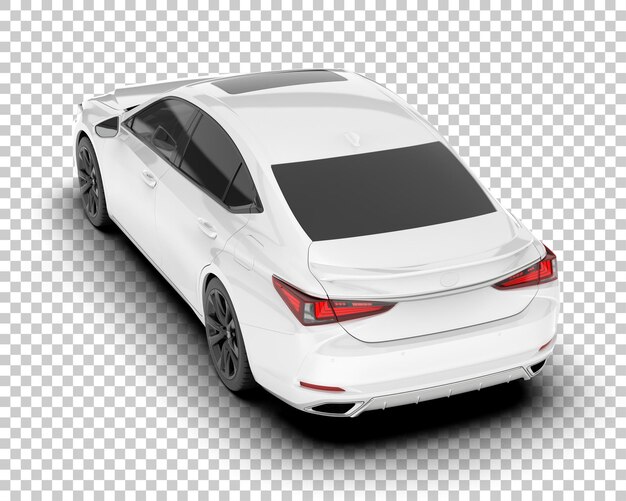 Auto de la ciudad blanco sobre un fondo transparente Ilustración de renderización 3D