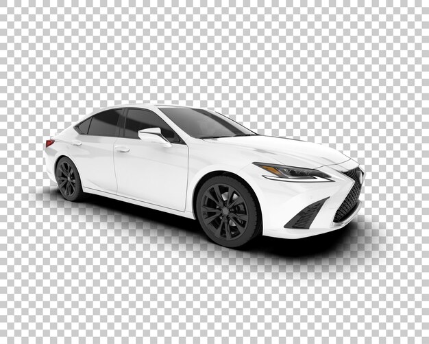 Auto de la ciudad blanco sobre un fondo transparente Ilustración de renderización 3D