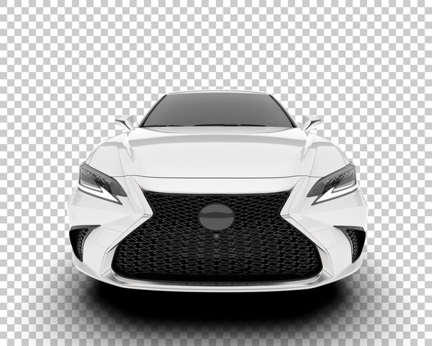 Auto de la ciudad blanco sobre un fondo transparente Ilustración de renderización 3D