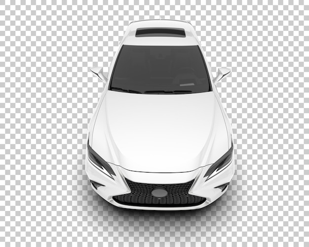 Auto de la ciudad blanco sobre un fondo transparente Ilustración de renderización 3D