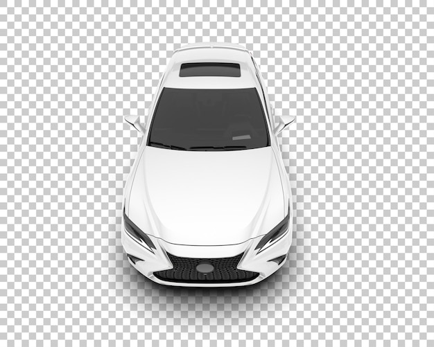 Auto de la ciudad blanco sobre un fondo transparente Ilustración de renderización 3D