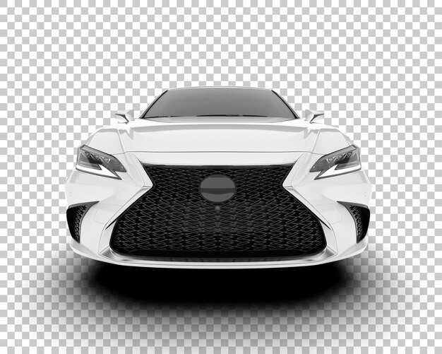 Auto de la ciudad blanco sobre un fondo transparente Ilustración de renderización 3D