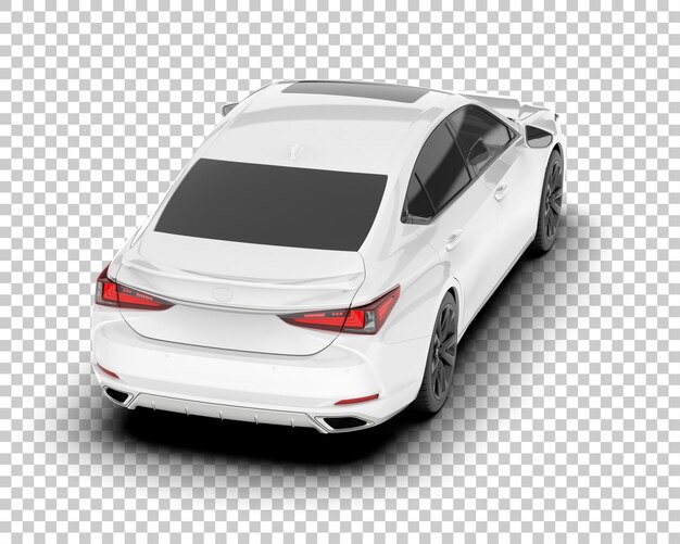 Auto de la ciudad blanco sobre un fondo transparente Ilustración de renderización 3D