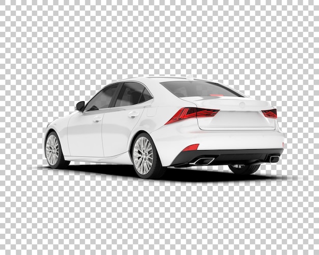 Auto de la ciudad blanco sobre un fondo transparente Ilustración de renderización 3D