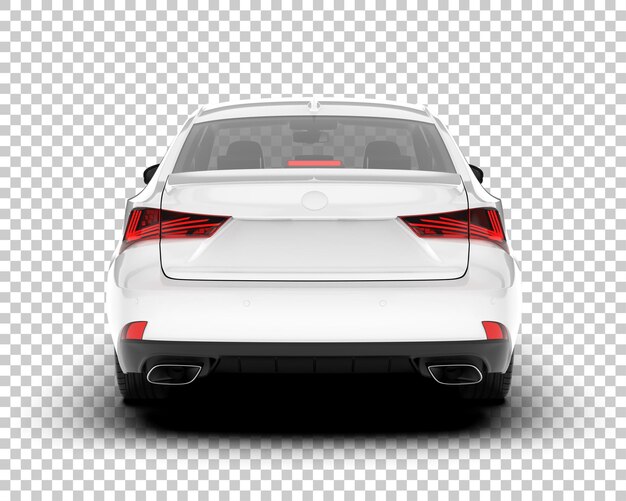Auto de la ciudad blanco sobre un fondo transparente Ilustración de renderización 3D