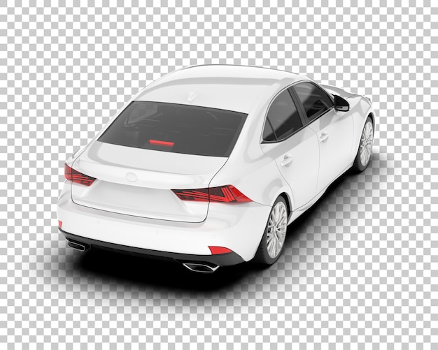 Auto de la ciudad blanco sobre un fondo transparente Ilustración de renderización 3D