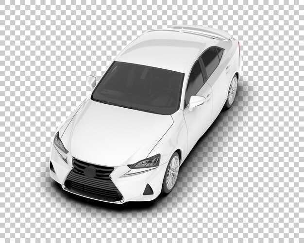 Auto de la ciudad blanco sobre un fondo transparente Ilustración de renderización 3D