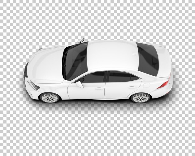 Auto de la ciudad blanco sobre un fondo transparente Ilustración de renderización 3D