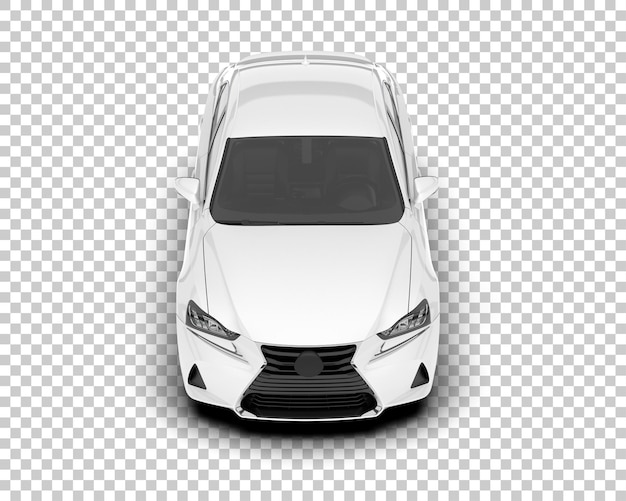 Auto de la ciudad blanco sobre un fondo transparente Ilustración de renderización 3D