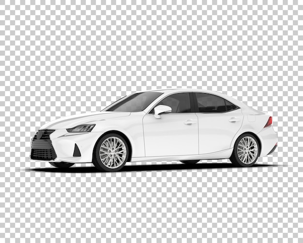 Auto de la ciudad blanco sobre un fondo transparente Ilustración de renderización 3D