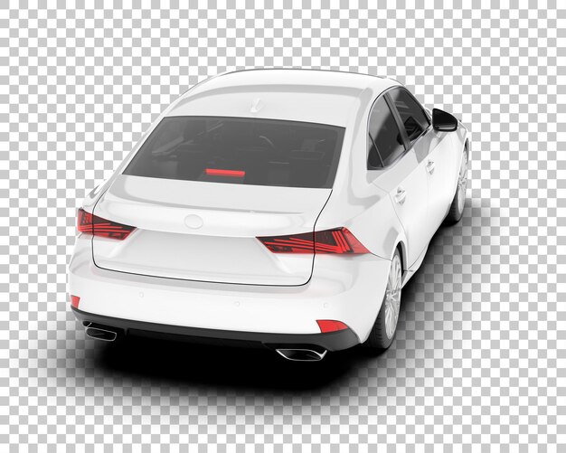 Auto de la ciudad blanco sobre un fondo transparente Ilustración de renderización 3D