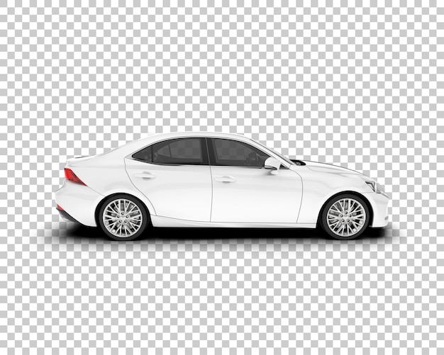 Auto de la ciudad blanco sobre un fondo transparente Ilustración de renderización 3D