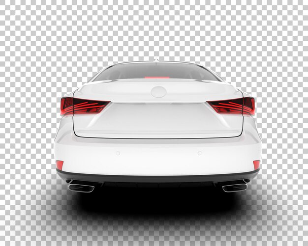 Auto de la ciudad blanco sobre un fondo transparente Ilustración de renderización 3D