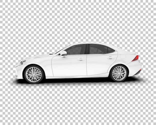 Auto de la ciudad blanco sobre un fondo transparente Ilustración de renderización 3D