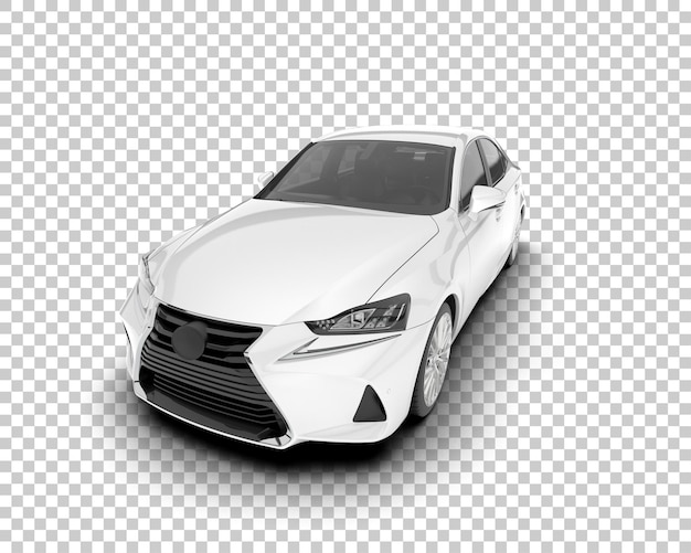 Auto de la ciudad blanco sobre un fondo transparente Ilustración de renderización 3D