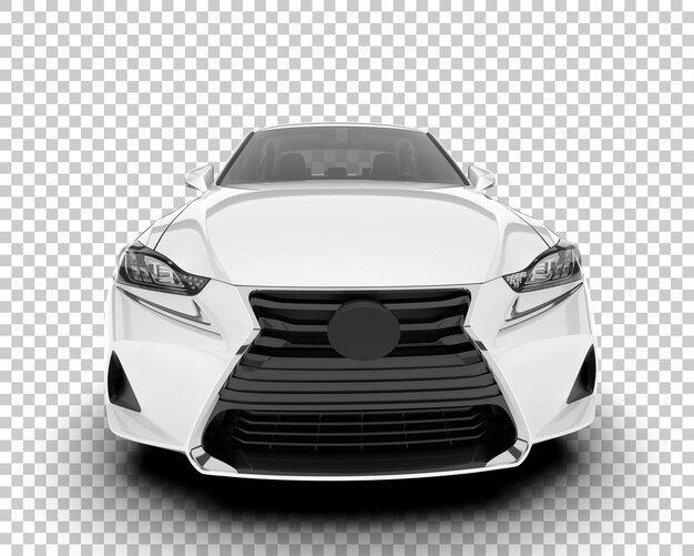 Auto de la ciudad blanco sobre un fondo transparente Ilustración de renderización 3D