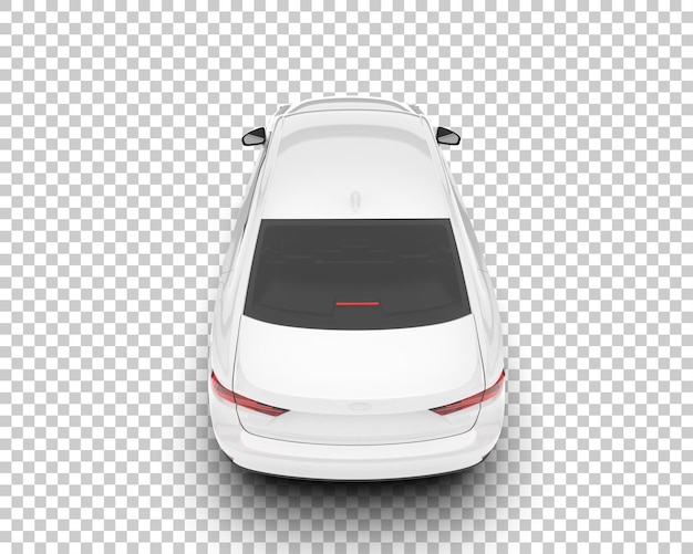 Auto de la ciudad blanco sobre un fondo transparente Ilustración de renderización 3D