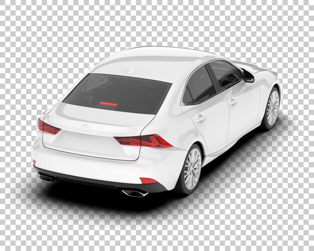 Auto de la ciudad blanco sobre un fondo transparente Ilustración de renderización 3D