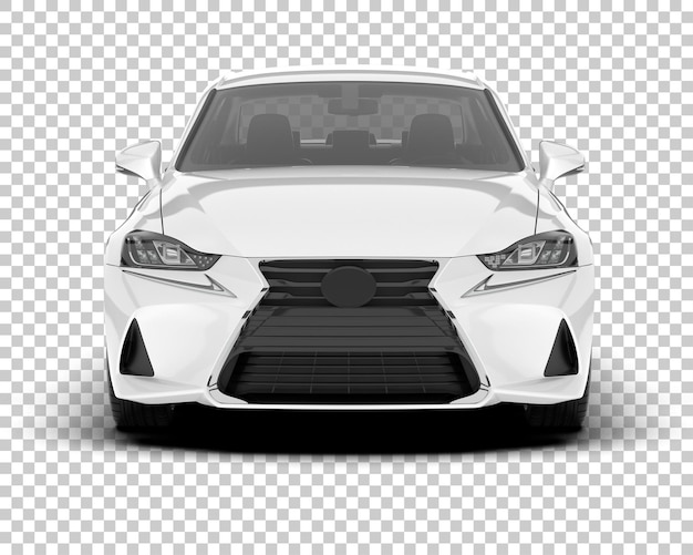 Auto de la ciudad blanco sobre un fondo transparente Ilustración de renderización 3D