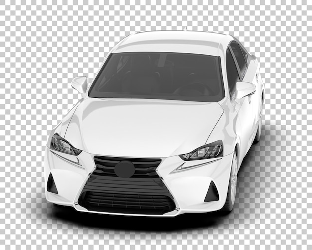 Auto de la ciudad blanco sobre un fondo transparente Ilustración de renderización 3D