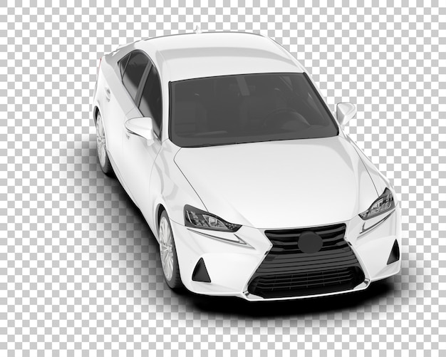 Auto de la ciudad blanco sobre un fondo transparente Ilustración de renderización 3D