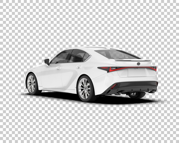 Auto de la ciudad blanco sobre un fondo transparente Ilustración de renderización 3D