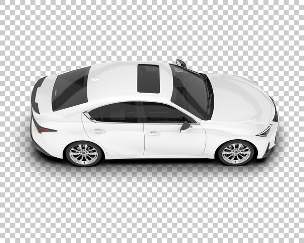 Auto de la ciudad blanco sobre un fondo transparente Ilustración de renderización 3D