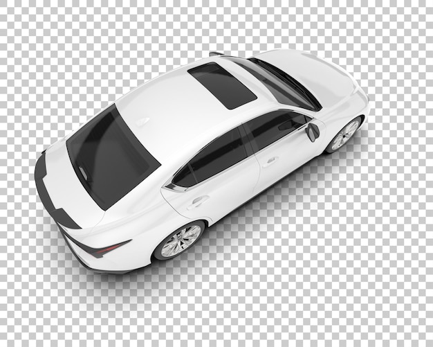 Auto de la ciudad blanco sobre un fondo transparente Ilustración de renderización 3D