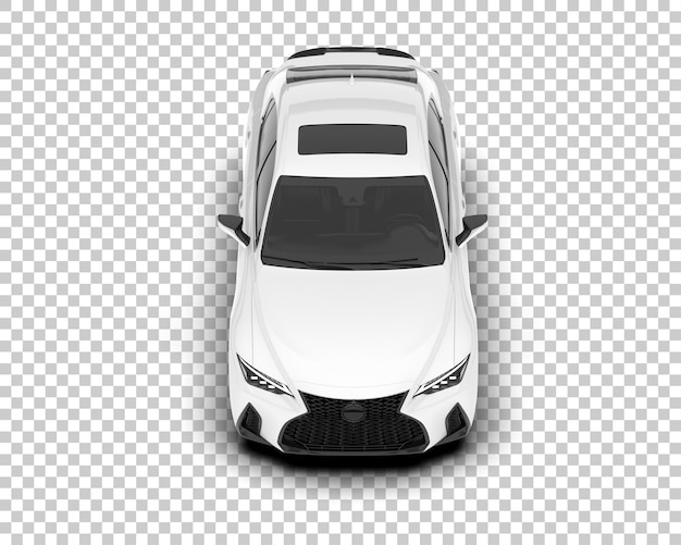 Auto de la ciudad blanco sobre un fondo transparente Ilustración de renderización 3D