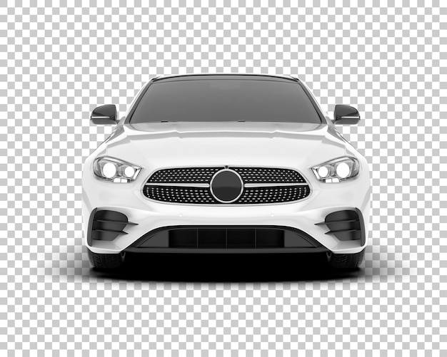 Auto de la ciudad blanco sobre un fondo transparente Ilustración de renderización 3D