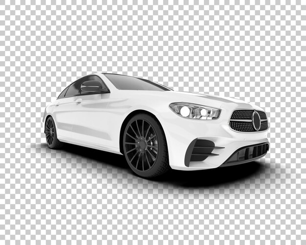 Auto de la ciudad blanco sobre un fondo transparente Ilustración de renderización 3D