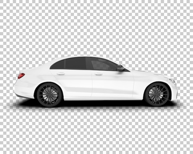 Auto de la ciudad blanco sobre un fondo transparente Ilustración de renderización 3D