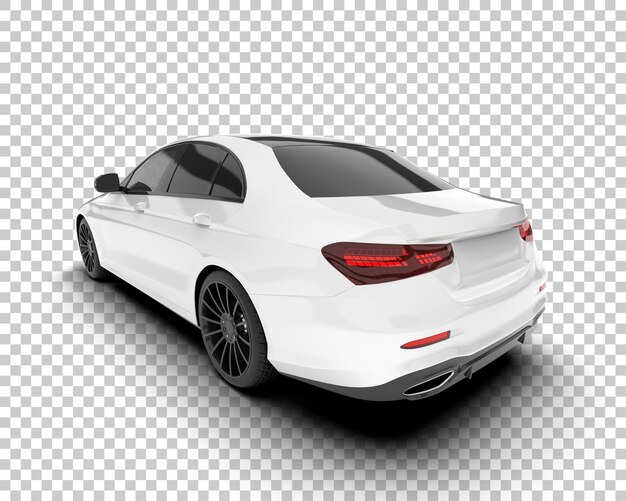 Auto de la ciudad blanco sobre un fondo transparente Ilustración de renderización 3D