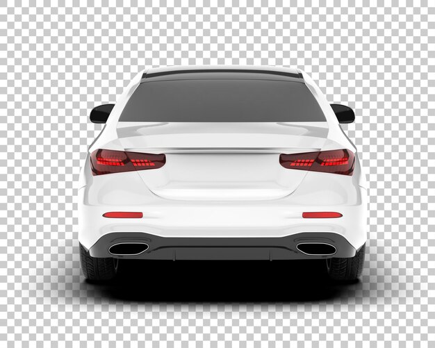 Auto de la ciudad blanco sobre un fondo transparente Ilustración de renderización 3D