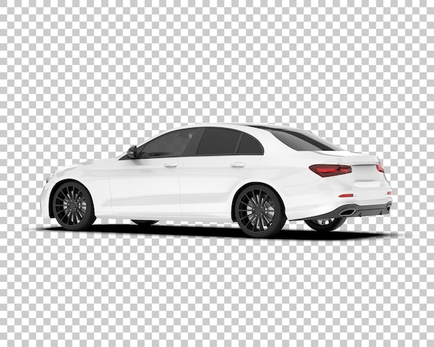 Auto de la ciudad blanco sobre un fondo transparente Ilustración de renderización 3D