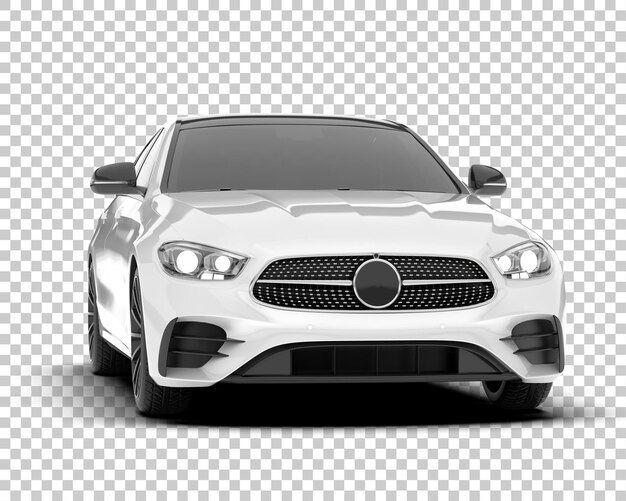 Auto de la ciudad blanco sobre un fondo transparente Ilustración de renderización 3D