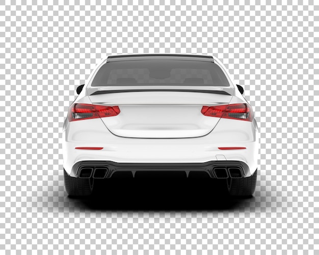 Auto de la ciudad blanco sobre un fondo transparente Ilustración de renderización 3D